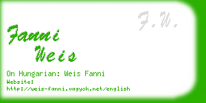 fanni weis business card